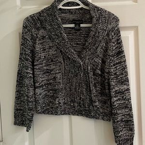 Rafaella Quarter Sleeve Cárdigan Black and white